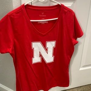 Red Nebraska huskers T-shirt, size large
